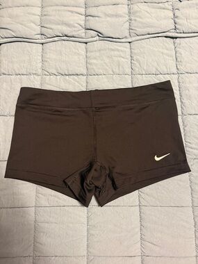 Nike Women's Black Athletic Bike Shorts with White Swoosh